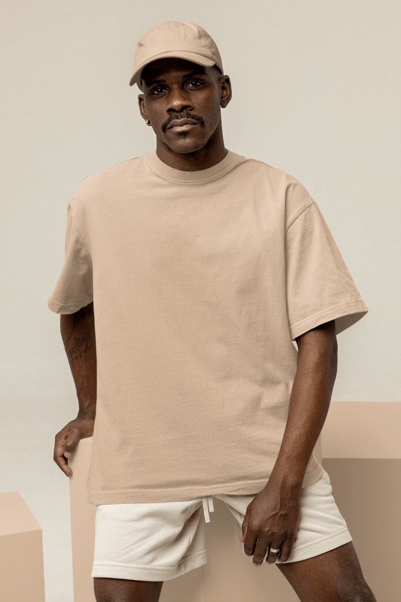 T-shirt Oversize homme camel - Urban Tees