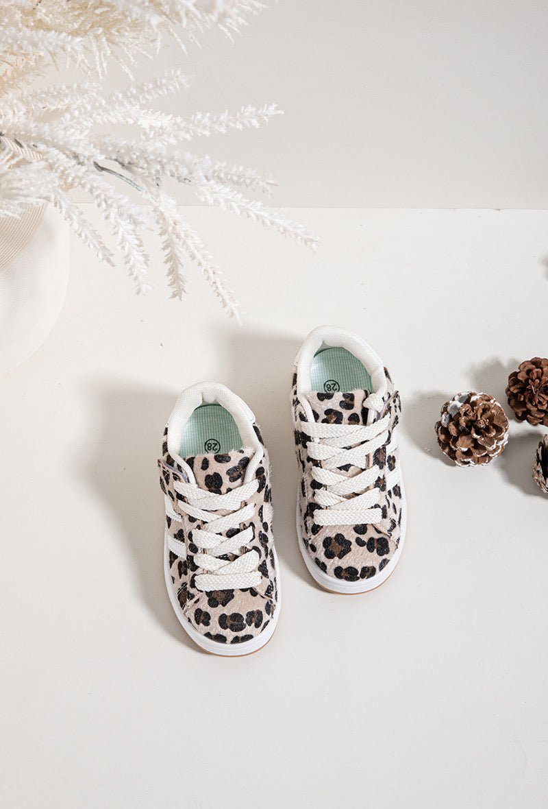 Baskets enfant léopard – Chaussures à scratch et lacets pour un look tendance - MiniWalks