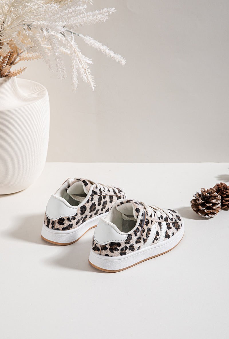Baskets enfant léopard – Chaussures à scratch et lacets pour un look tendance - MiniWalks