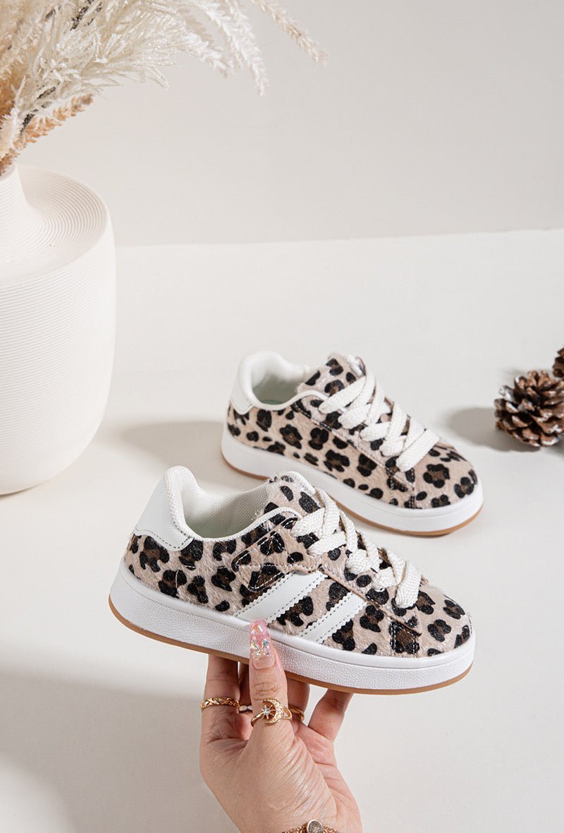 Baskets enfant léopard – Chaussures à scratch et lacets pour un look tendance - MiniWalks