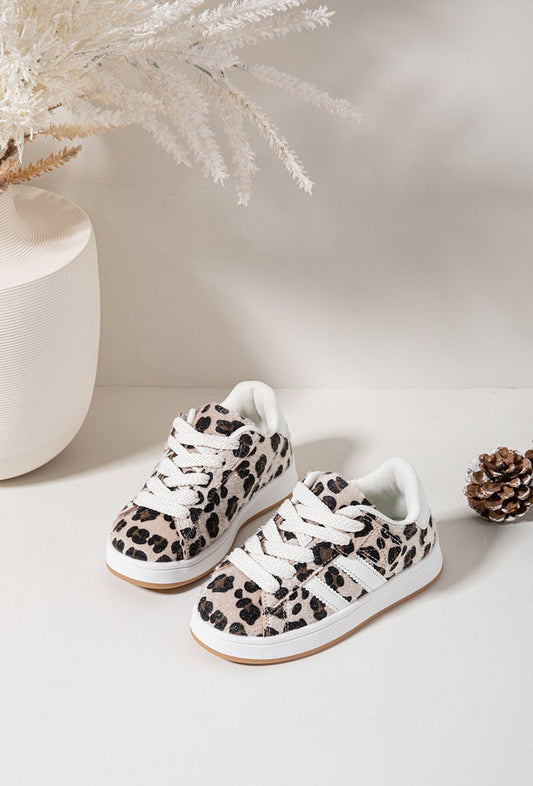 Baskets enfant léopard – Chaussures à scratch et lacets pour un look tendance - MiniWalks