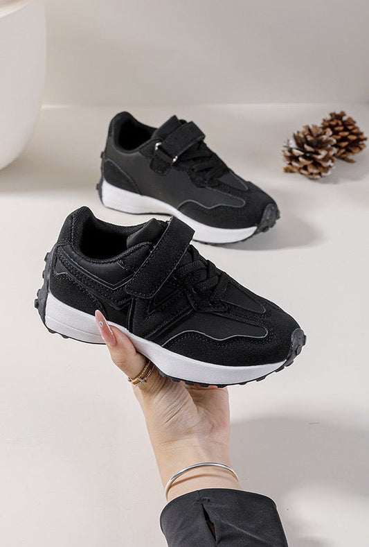 Baskets enfant noires – Chaussures de sport légères et confortables à scratch - MiniWalks