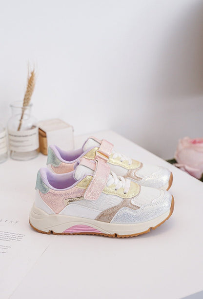 Baskets fille noires et dorées à scratch – Chaussures enfant confortables et tendance - MiniWalks