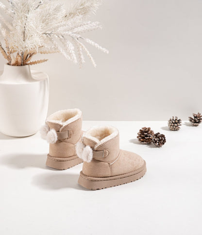 Boots enfant fourrées beige – Douces, chaudes et faciles à enfiler - MiniWalks