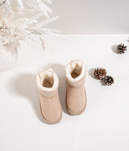 Boots enfant fourrées beige – Douces, chaudes et faciles à enfiler - MiniWalks