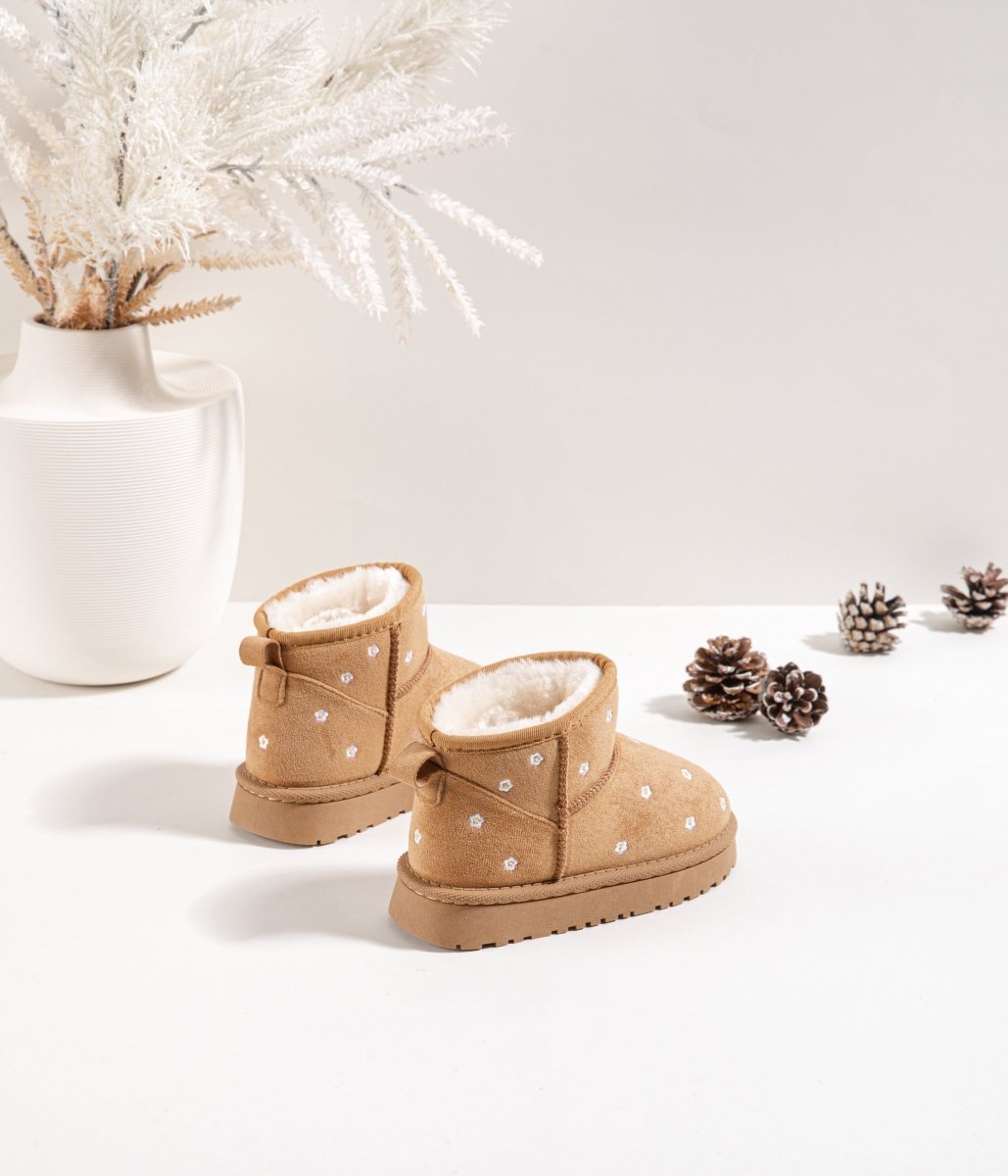 Boots enfant fourrées motif fleurs – Chaleur, douceur et charme assurés - MiniWalks