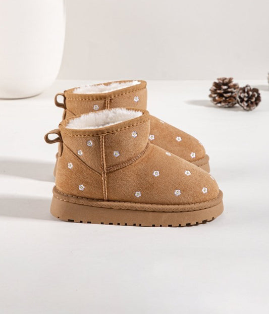Boots enfant fourrées motif fleurs – Chaleur, douceur et charme assurés - MiniWalks