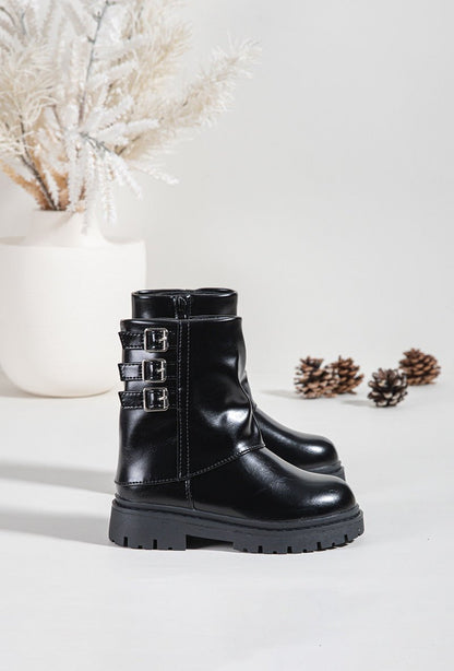 Bottes enfant noires à boucles – Stylées, robustes et parfaites pour l’hiver - MiniWalks