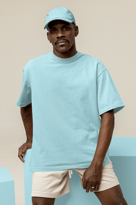 T-shirt Oversize homme bleu ciel - Urban Tees