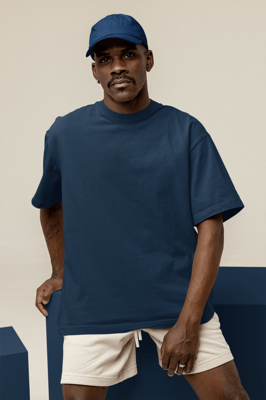 T-shirt Oversize homme bleu marine - Urban Tees