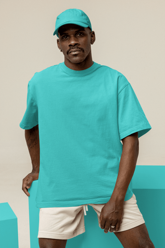 T-shirt Oversize homme bleu paradis - Urban Tees