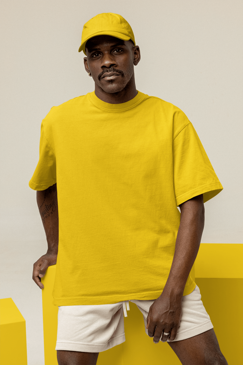 T-shirt Oversize homme jaune - Urban Tees
