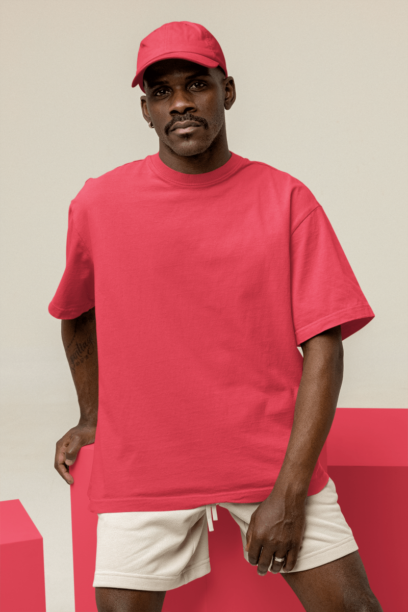 T-shirt Oversize homme rose vif - Urban Tees