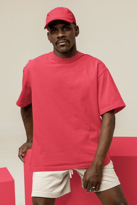 T-shirt Oversize homme rose vif - Urban Tees